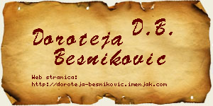Doroteja Besniković vizit kartica